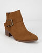 QUPID Buckle Brown Womens Booties image number 1