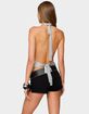 EDIKTED Shiny Knit Cowl Neck Backless Top image number 3