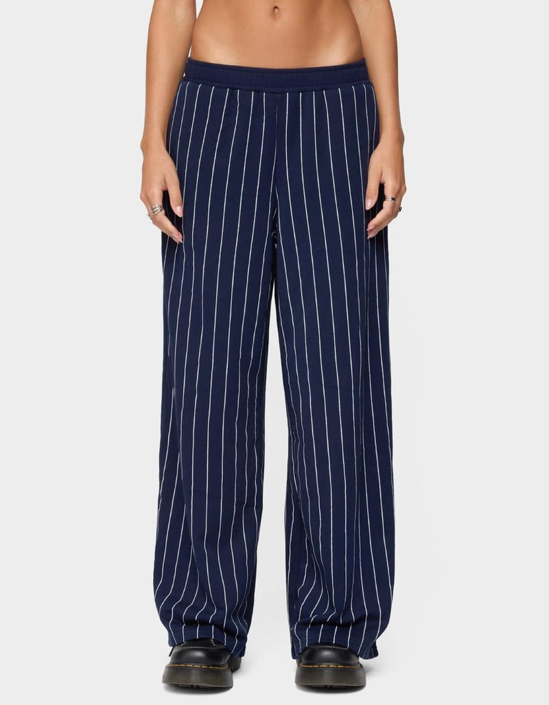 EDIKTED Mercer Pinstripe Wide Leg Sweatpants image number 0