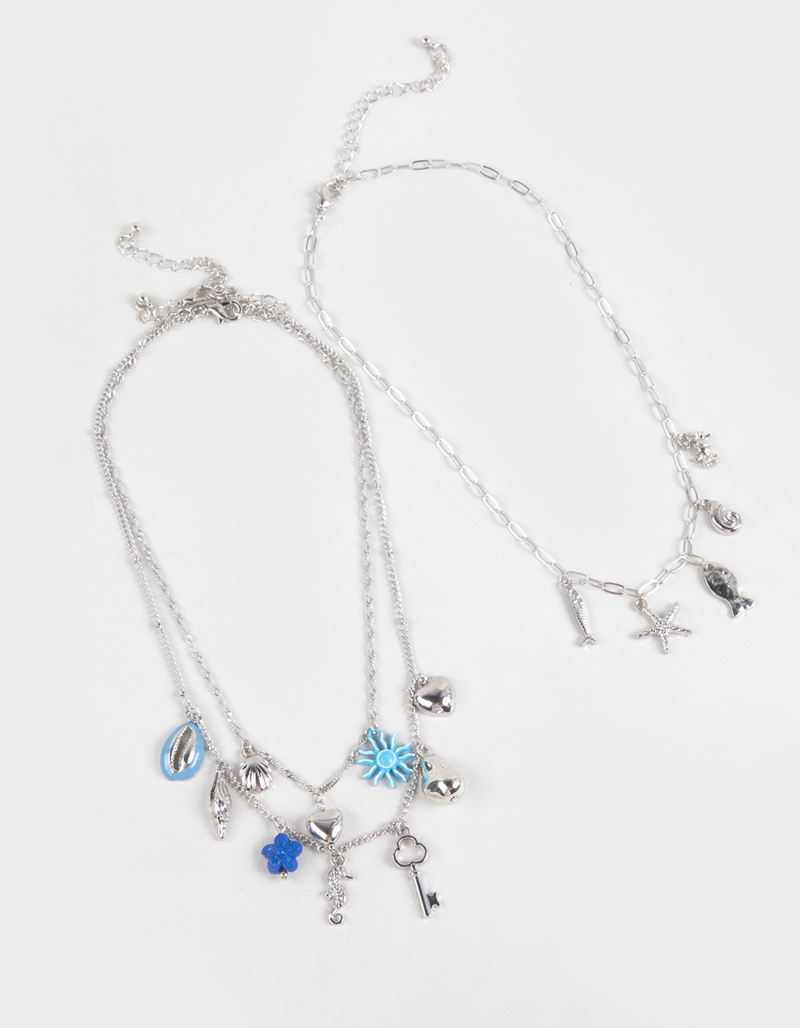 FULL TILT Layered Shell/Flower Multi Charm Necklace image number 2