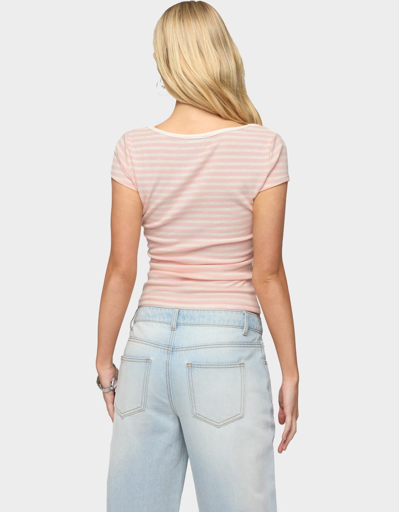 EDIKTED Layered Lacey Striped Tee image number 2
