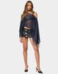 EDIKTED Sequin Fringe Knit Poncho image number 4