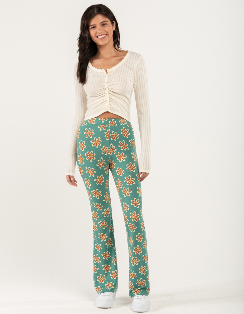 FULL TILT 70s Floral Flared Pants image number 4