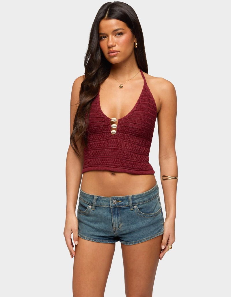 EDIKTED Backless Coastal Charm Crochet Top image number 0