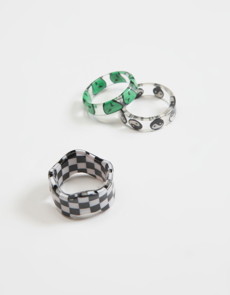 FULL TILT 3 Pack Acrylic Alien Checker Ring Set image number 0