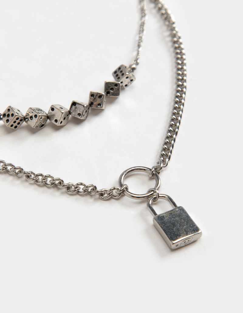 FULL TILT Layered Dice & Lock Necklace image number 1