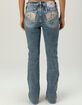 MISS ME Wing Pocket Womens Mid Rise Bootcut Jeans image number 2