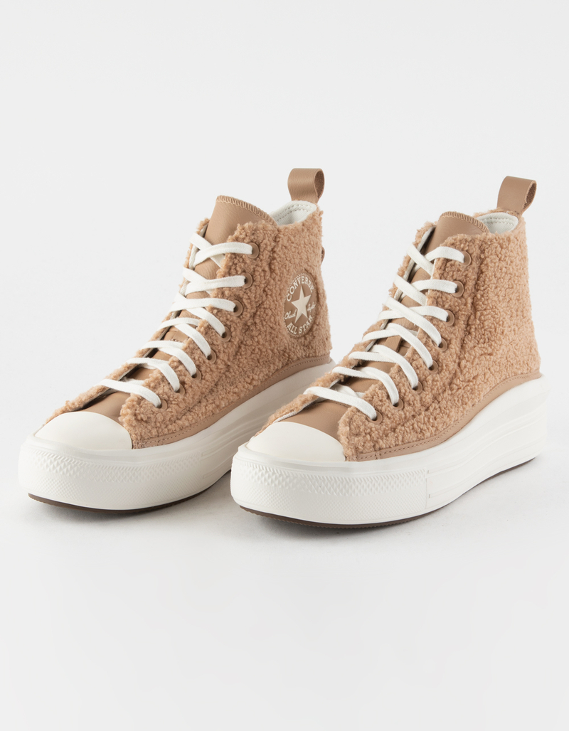 CONVERSE Chuck Taylor All Star Move Platform Sherpa Womens Shoes TAN