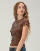 FULL TILT Y2K Rhinestone Womens Baby Tee image number 3