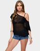 EDIKTED Trix Off Shoulder Open Knit Top image number 2