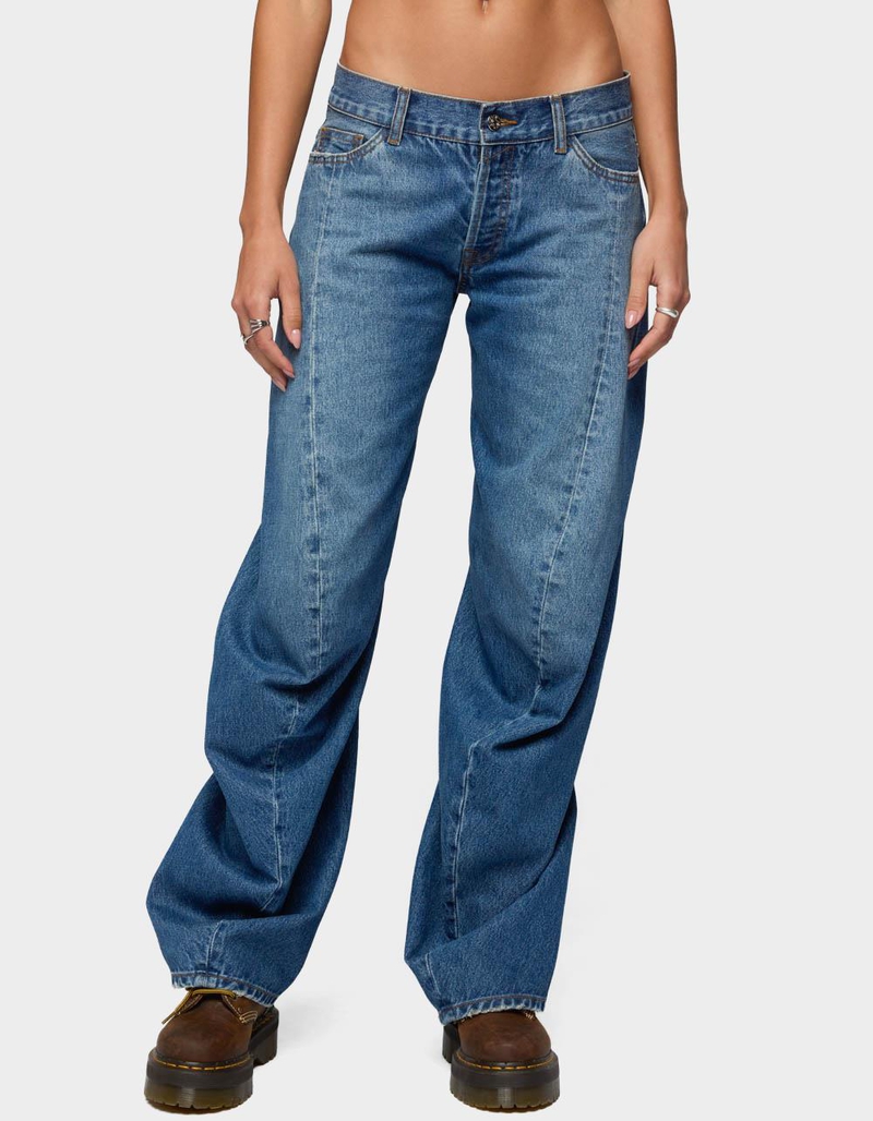 EDIKTED Maiah Low Rise Barrel Jeans image number 0