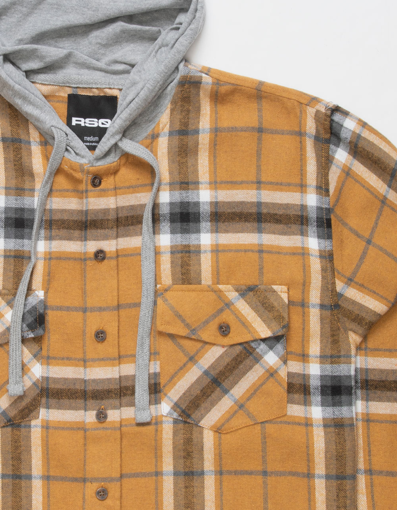 RSQ Mens Plaid Hooded Flannel image number 1