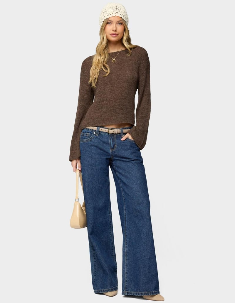 EDIKTED Drop Shoulder Light Knit Sweater image number 4