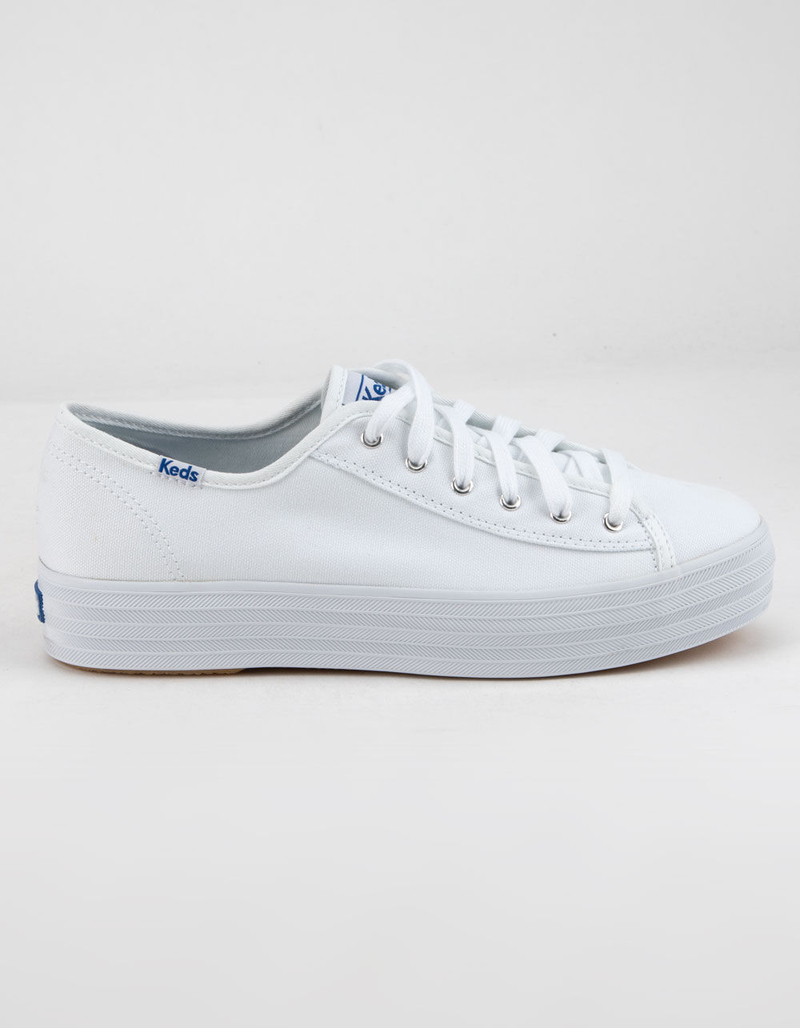 KEDS Triple Kick White Womens Platform Shoes image number 0