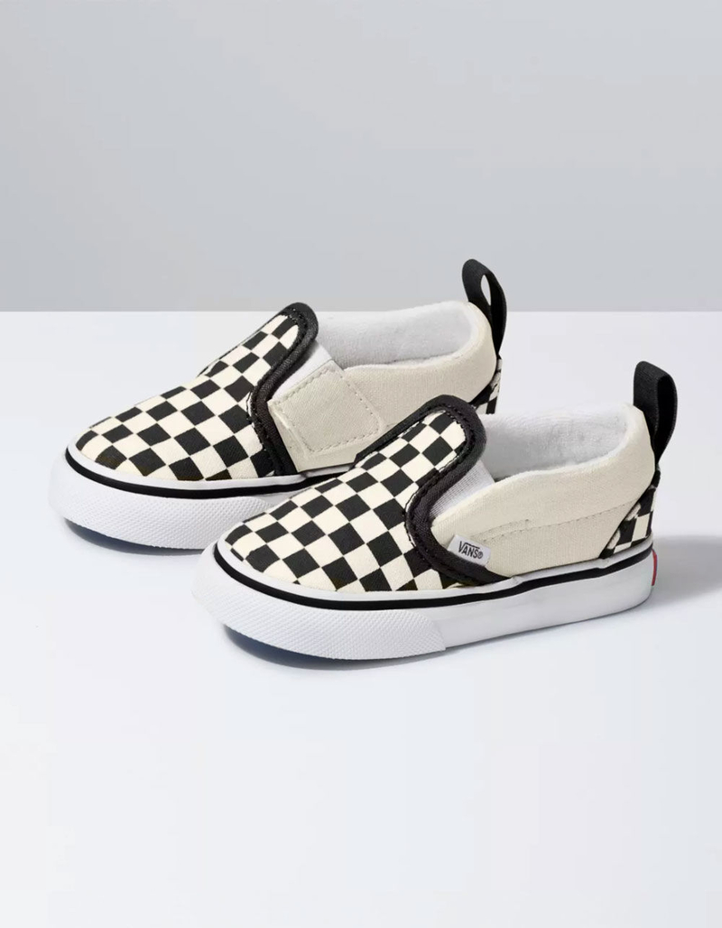 VANS Toddler Checkerboard Slip-On Velcro Shoes image number 0