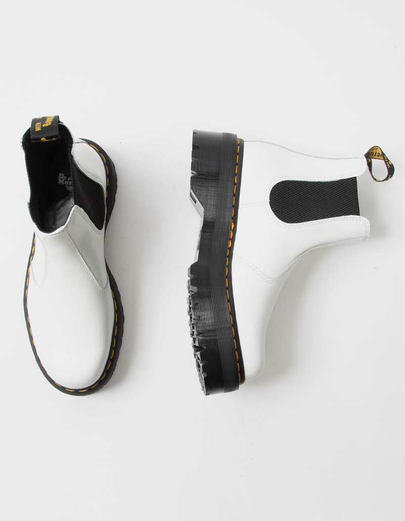 DR. MARTENS 2976 Quad Platform Womens White Chelsea Boots image number 4