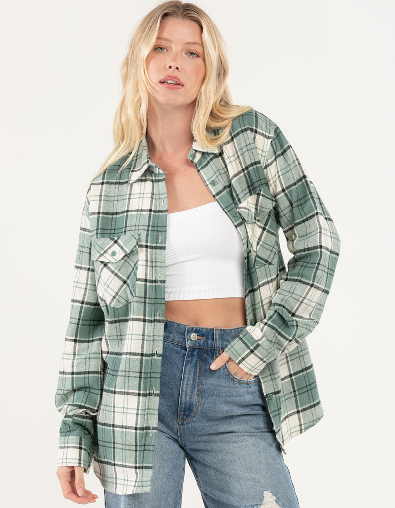 RSQ Womens Plaid Oversized Flannel image number 3
