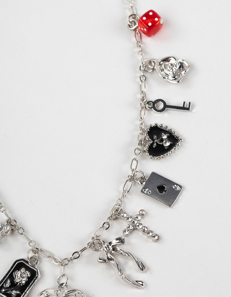 FULL TILT Dice/Heart/Cross Multi Charm Necklace image number 1