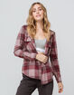 DESTINED Hooded Mauve Womens Flannel Shirt image number 1