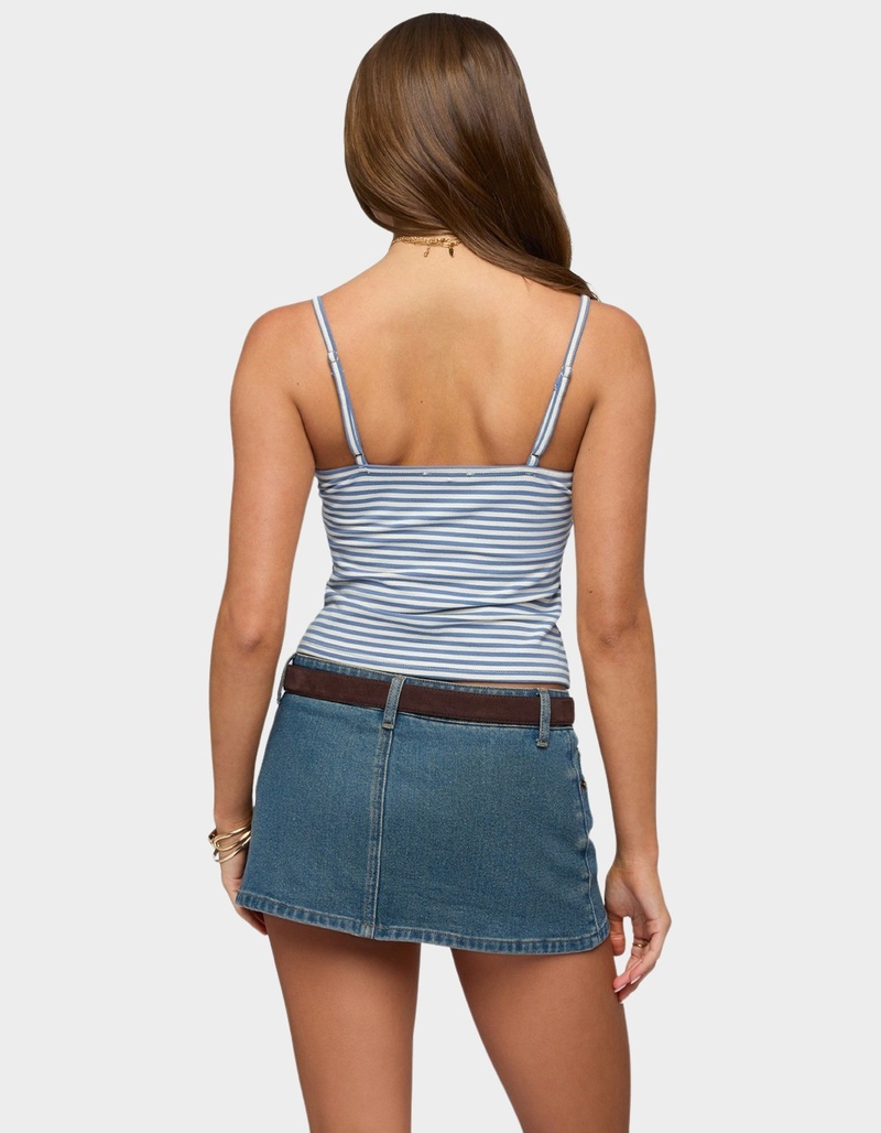 EDIKTED Emilea V-Neck Striped Tank Top image number 2