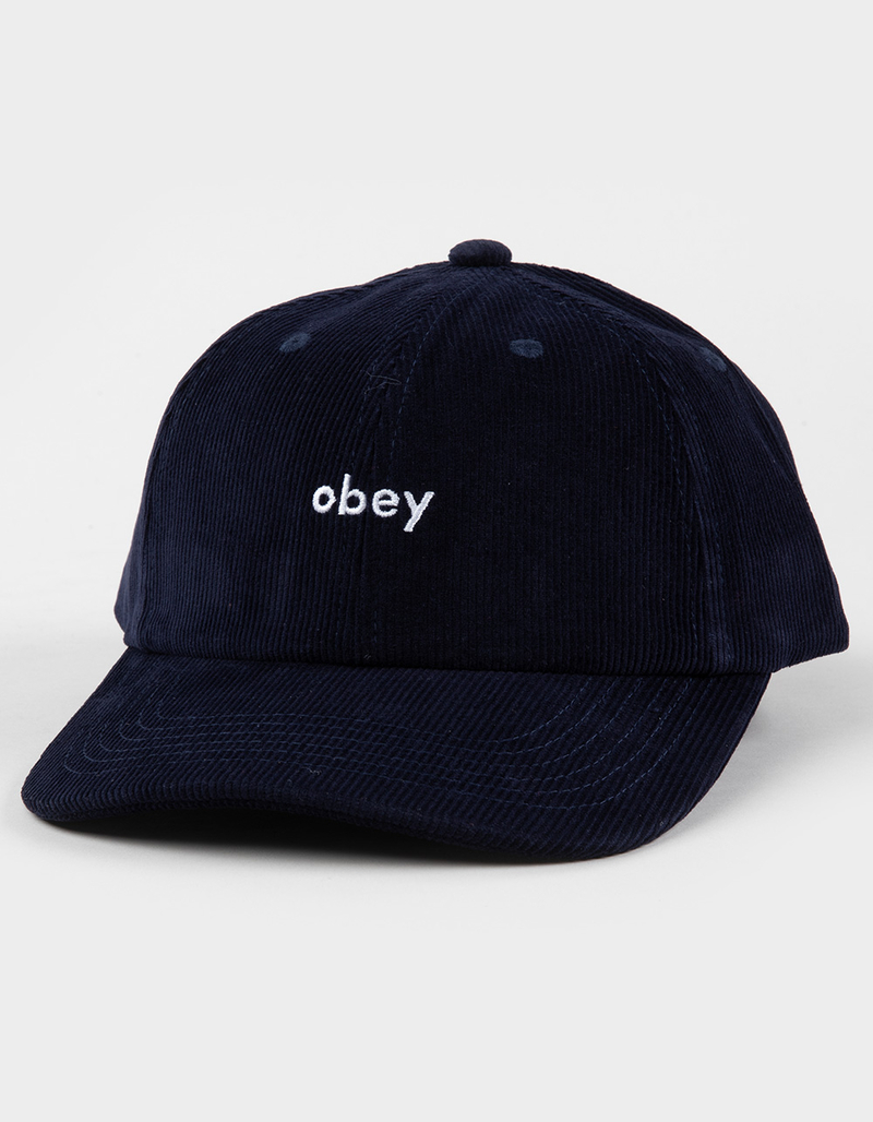 OBEY Lowercase 6 Panel Corduroy Strapback Hat image number 0