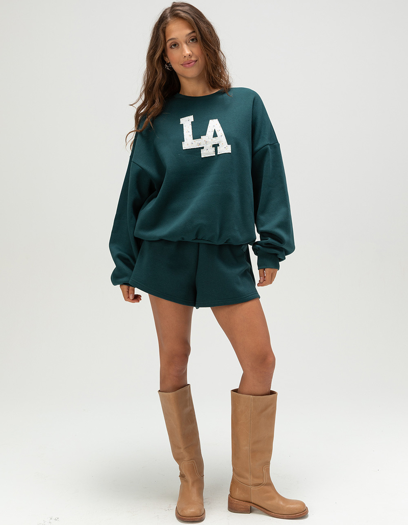 FULL TILT LA Patchwork Womens Crewneck Sweatshirt image number 5
