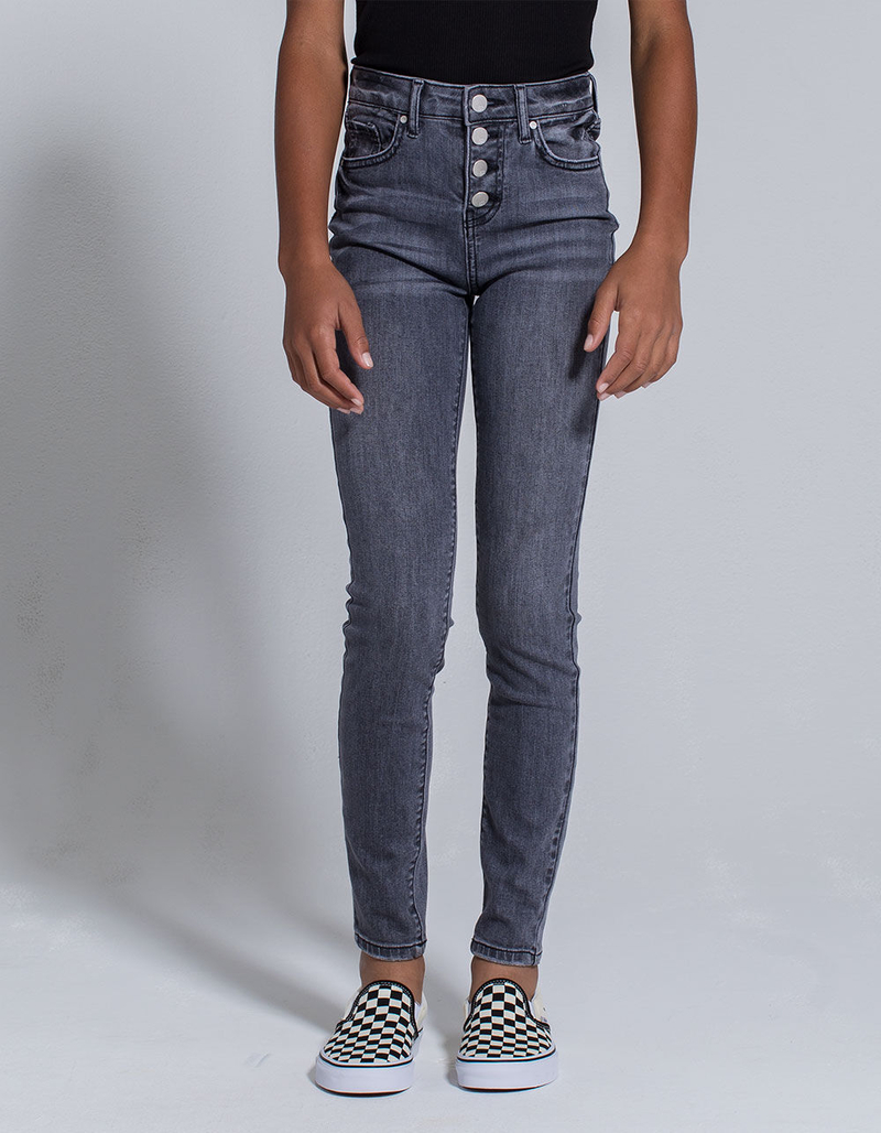 RSQ Manhattan High Rise Exposed Button Girls Skinny Jeans image number 2