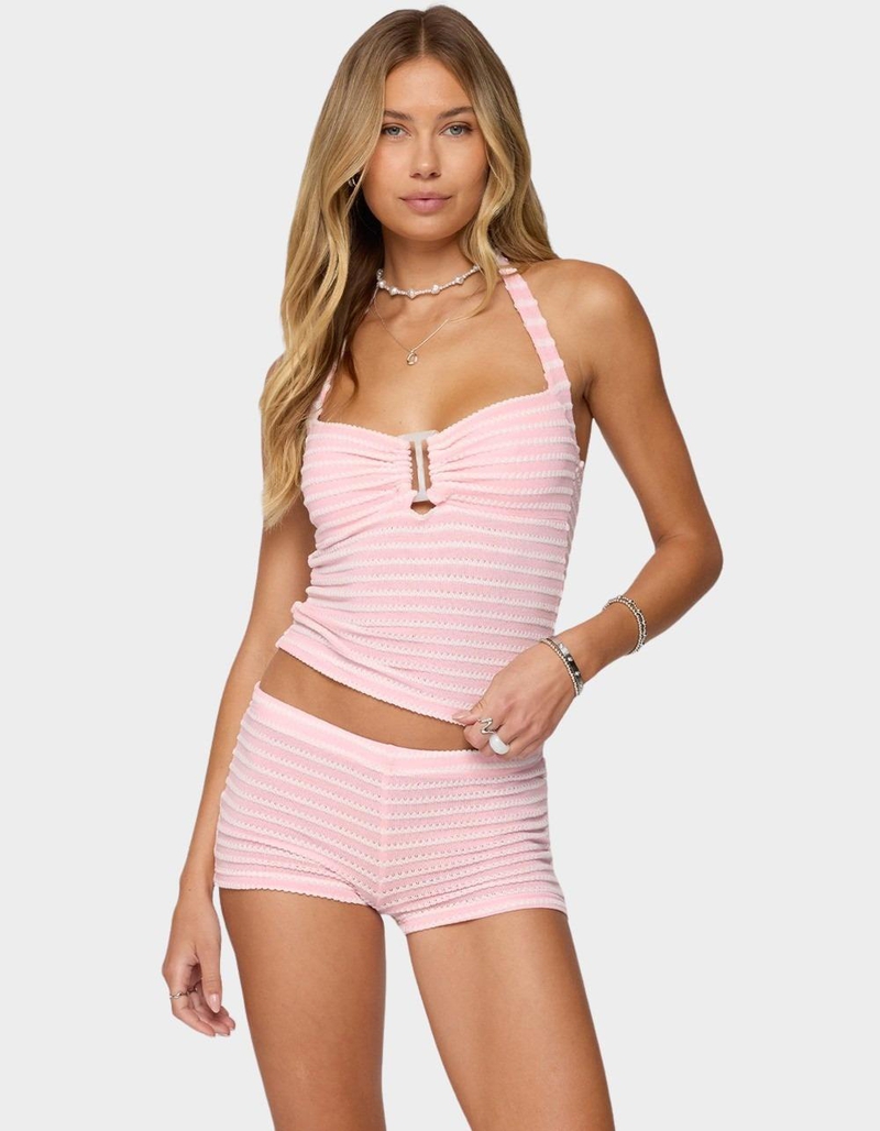 EDIKTED Lovina Textured Striped Halter Top image number 0
