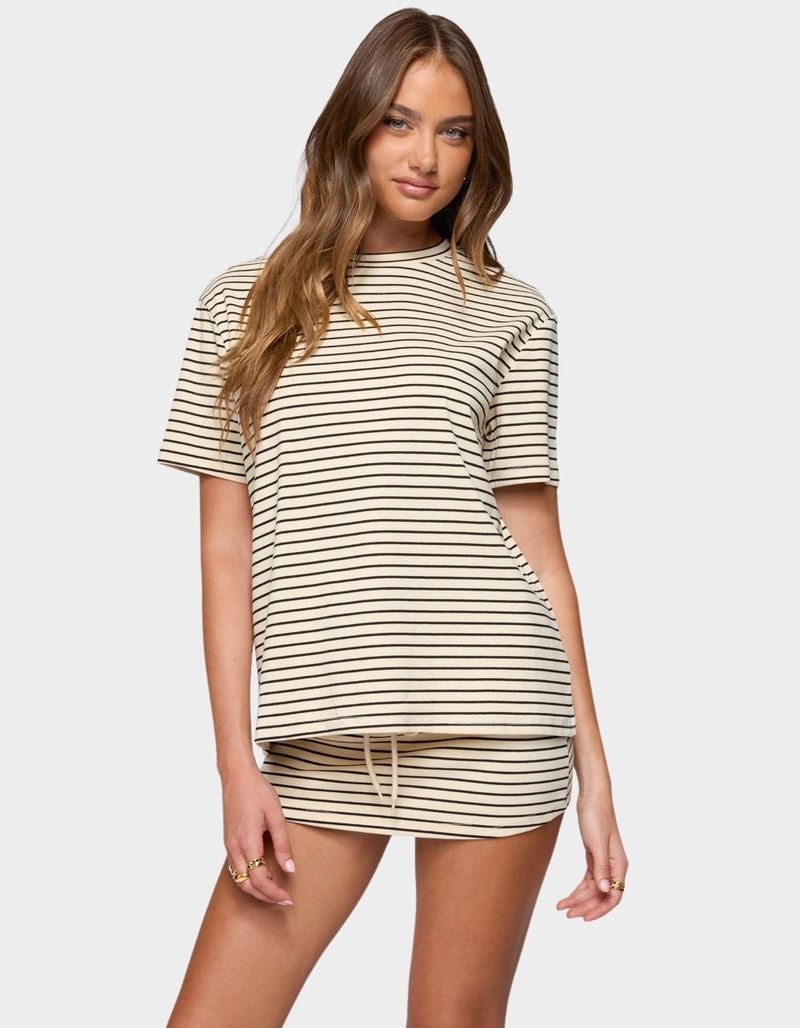 EDIKTED Brena Striped Oversized Tee image number 0