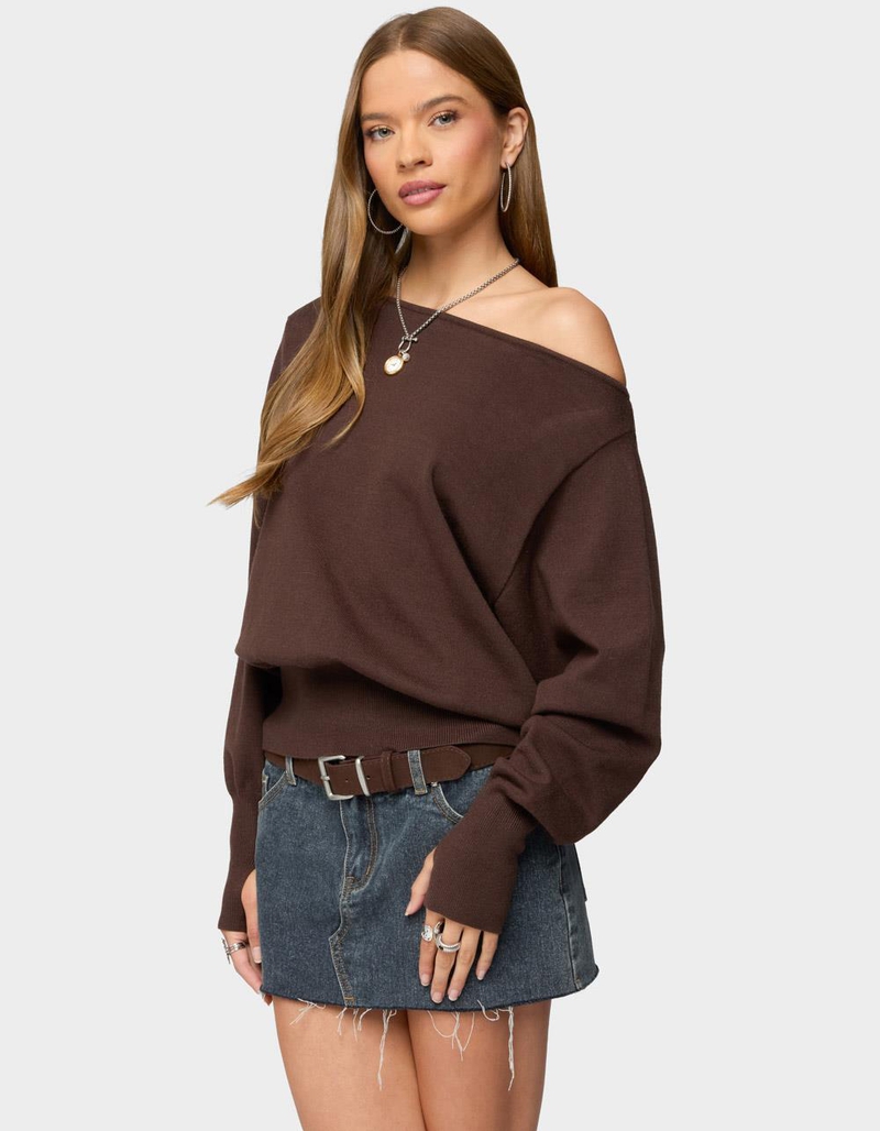 EDIKTED Off Shoulder Oversized Sweater image number 1