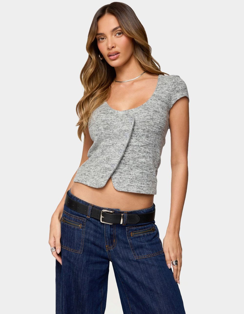 EDIKTED Blaunca Asymmetric Knit Top image number 0