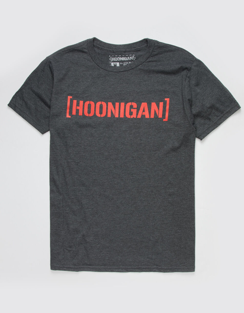 HOONIGAN Bracket Logo Mens Charcoal T-Shirt image number 0