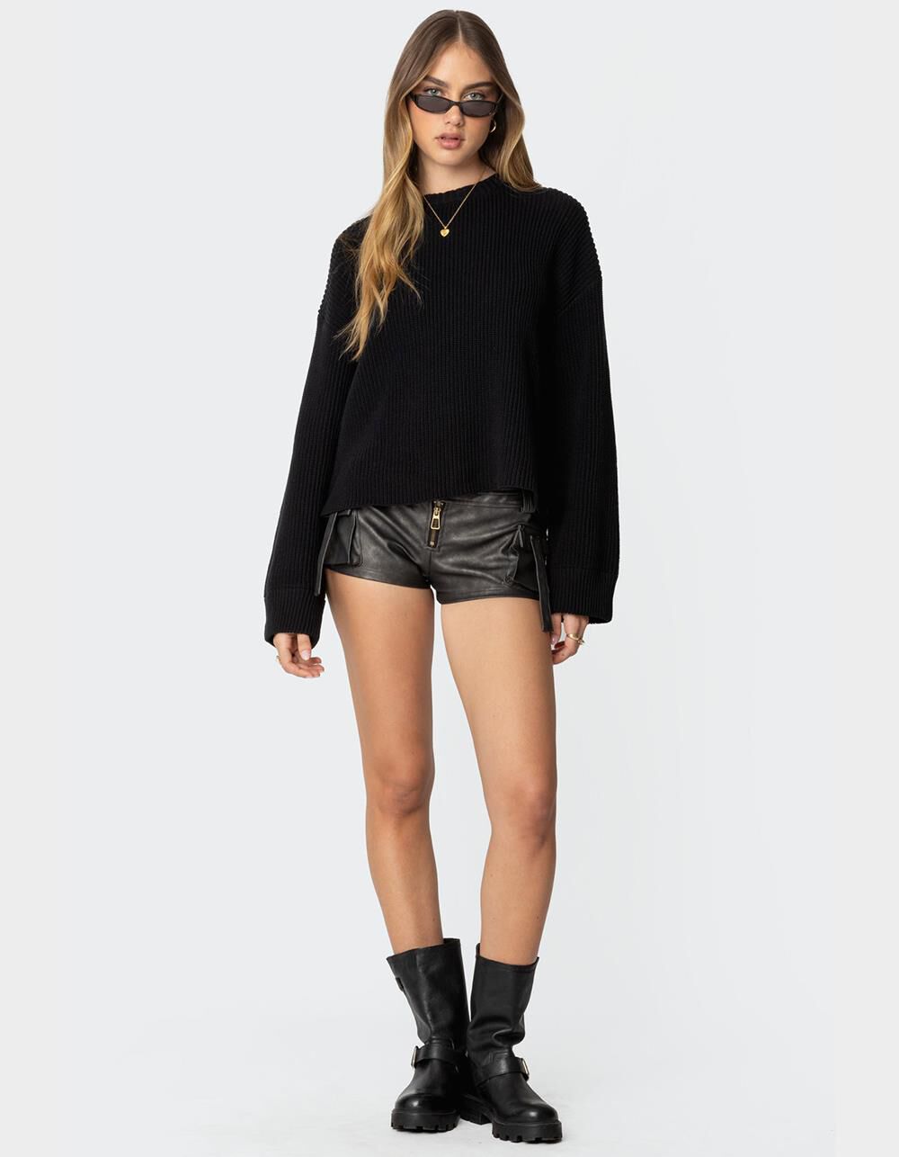 EDIKTED Marleen Oversized Knit Sweater - BLACK | Tillys