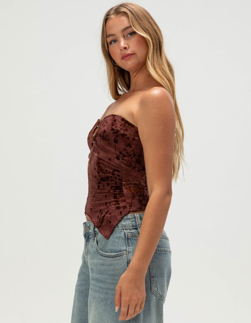 WEST OF MELROSE Womens Flocked Tube Top image number 2