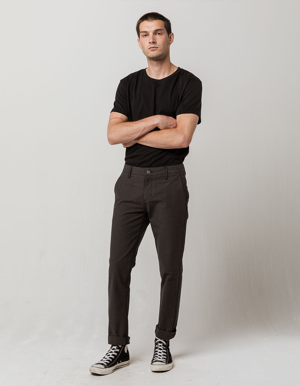 RSQ London Rigid Plaid Skinny Mens 