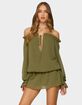 EDIKTED Delphine Off Shoulder Chiffon Romper image number 1
