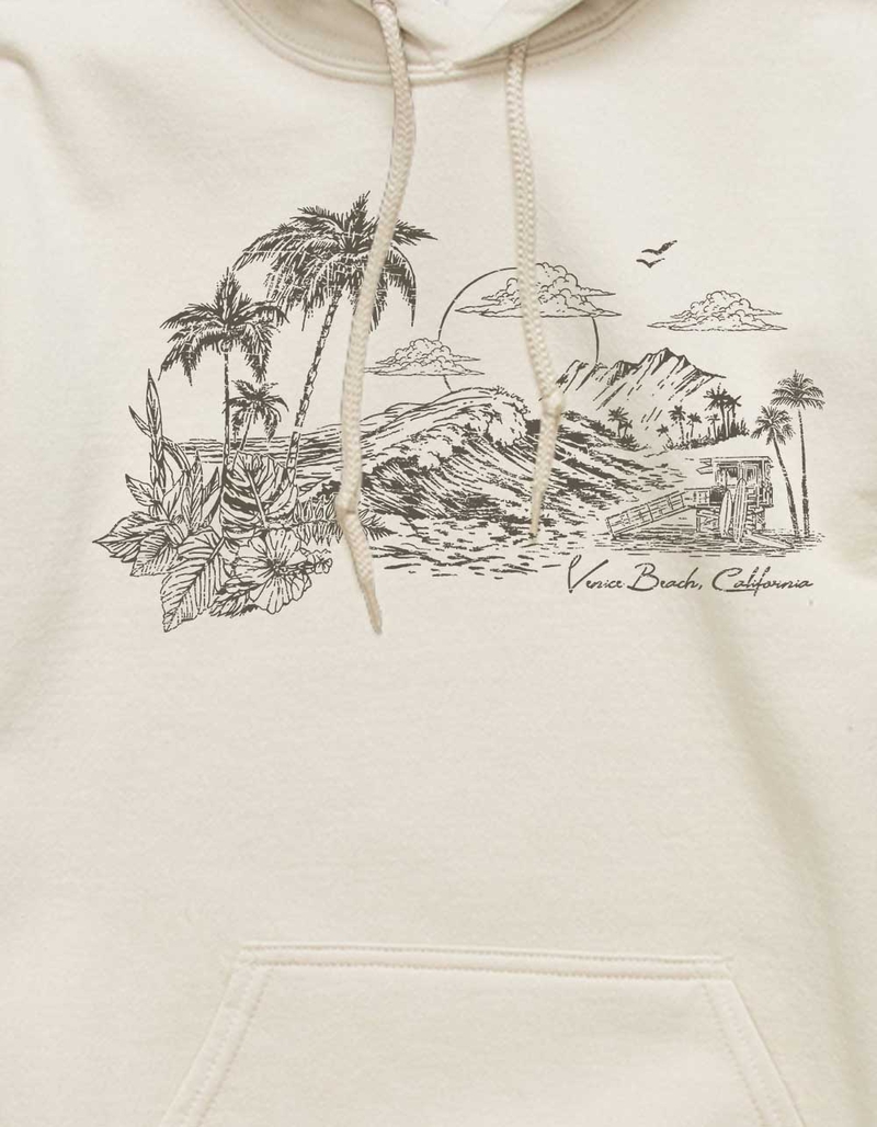 VENICE BEACH Sunset Distressed Unisex Hoodie image number 1