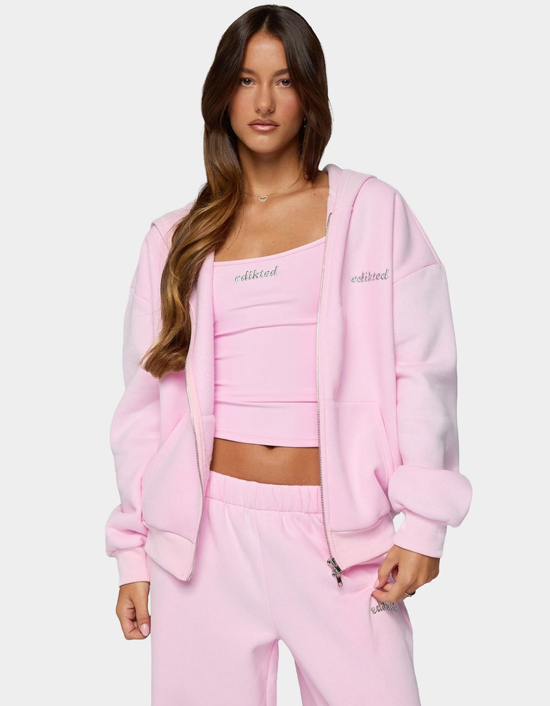 EDIKTED Edikted Diva Zip Up Hoodie image number 0