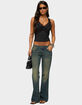 EDIKTED Shirili Low Rise Flared Jeans image number 5