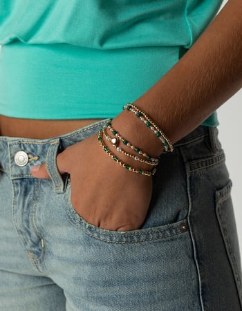 FULL TILT 5 Pack Cross/Heart Beaded Bracelets Alternative Image
