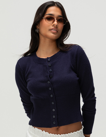 RSQ Womens High Rib Boyfriend Cardigan Primary Image