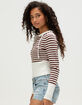 RSQ Womens Stripe Zip-Up Hooded Sweater image number 3