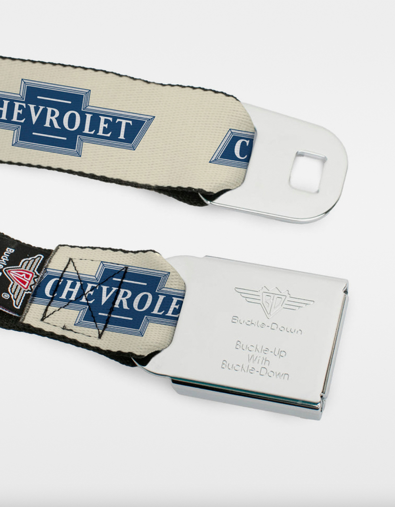 BUCKLE-DOWN Chevrolet 1940 Bowtie Text Logo Seatbelt Belt image number 1