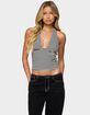 EDIKTED Sage Striped Halter Top image number 1