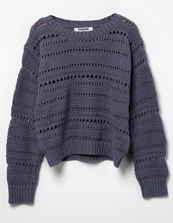 RSQ Girls Solid Open Weave Sweater Primary Image