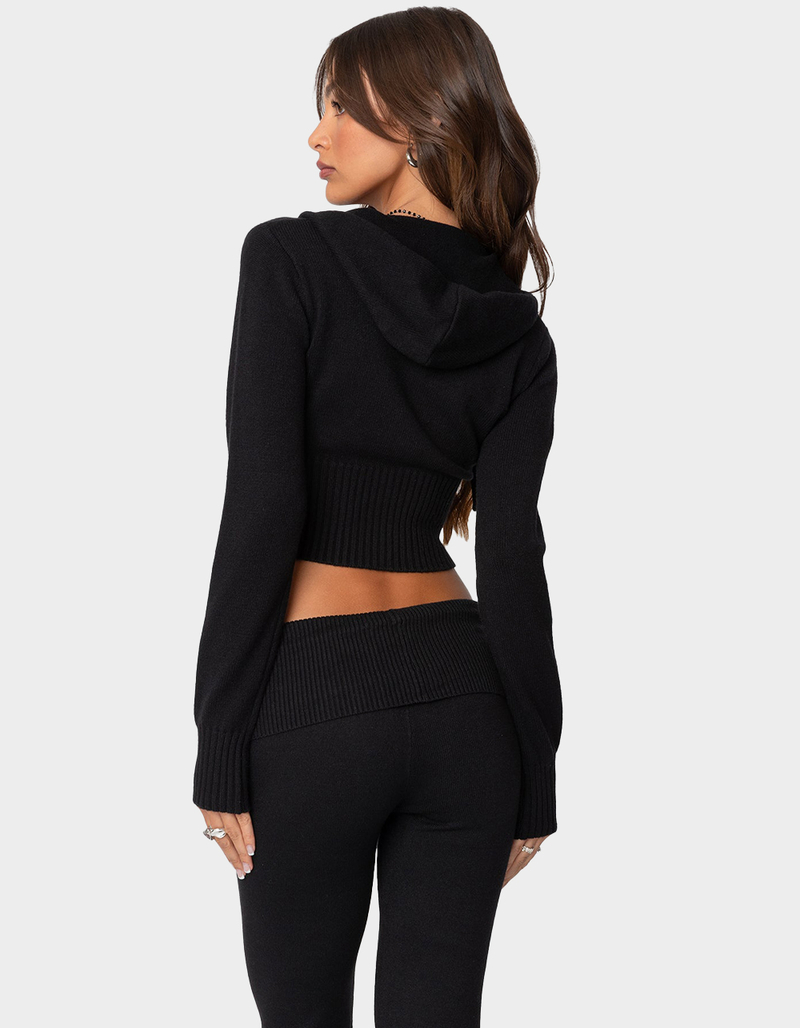 EDIKTED Desiree Knitted Hooded Cardigan image number 4