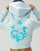 ED HARDY Blue Leopard Womens Zip-Up Rhinestone Hoodie image number 2