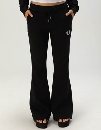 TRUE RELIGION Crystal Womens Mid Rise Flare Sweatpants Alternative Image
