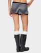 EDIKTED Soren Contrast Striped Knit Shorts image number 3