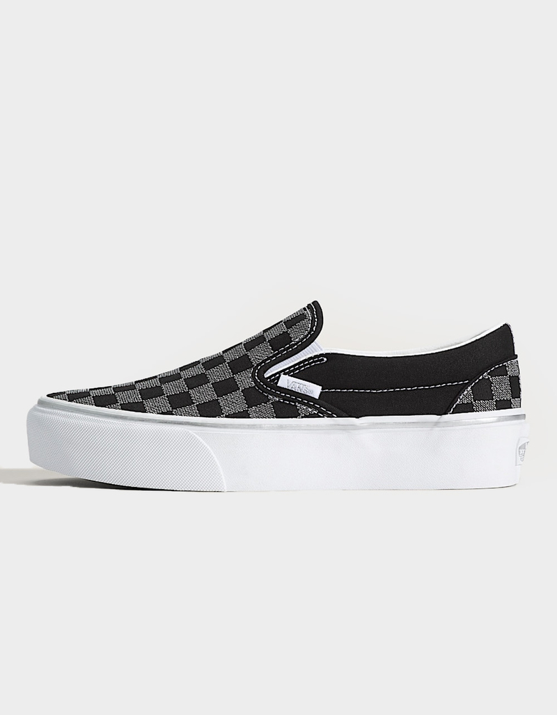 VANS Classic Slip-On Checkerboard Womens Platform Shoes image number 0